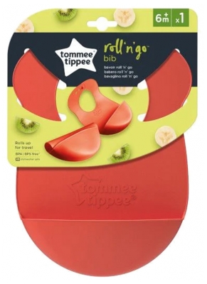 Tommee Tippee Roll'N'Go Bib 6 Months and + - Colour: Orange