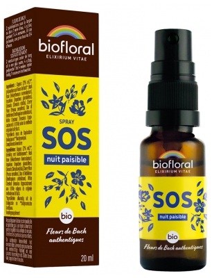 Biofloral Fleurs de Bach Spray SOS Nuit Paisible Bio 20 ml