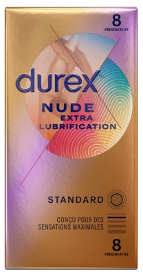 Durex Nude Extra Lubrication 8 Condoms 