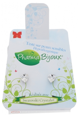 Pharma Bijoux Pendientes Hipoalergénicos Corazones de Cristal 5 mm
