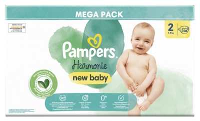 Pampers New Baby Harmonie 104 Pannolini Taglia 2 (4-8 kg)