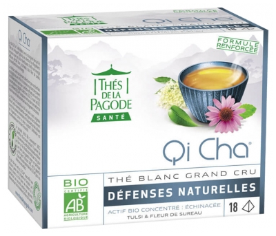 Thés de la Pagode Qi Cha Grand Cru White Tea Natural Defences Organic 18 Sachets