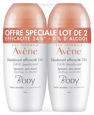 Avène Body 24 valandų efektyvumo dezodorantas, 2 x 50 ml pakuotė