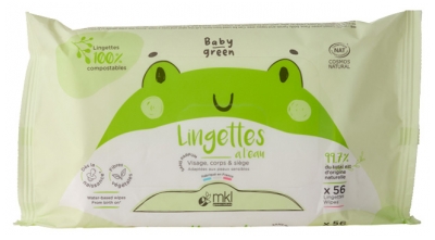 MKL Green Nature Baby Green Water Wipes Organic 56 Wipes
