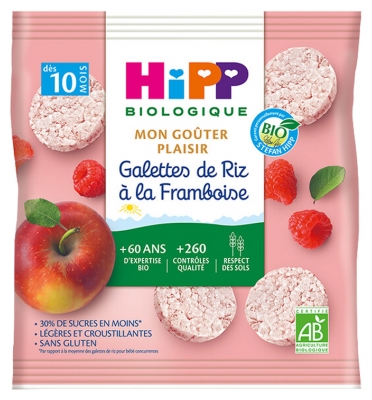 HiPP Mon Goûter Plaisir Malina Ciastka Ryżowe od 10 Miesiąca Ekologiczne 30 g