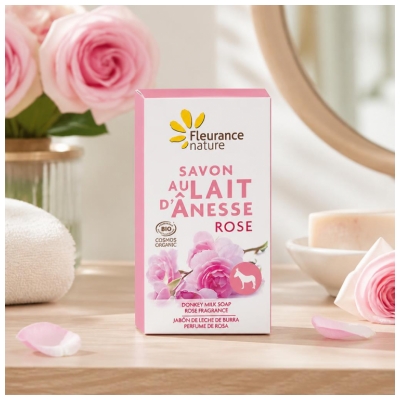 Fleurance Nature Donkey Milk Soap Rose Organic 100g
