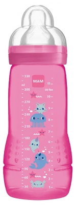 MAM Easy Active 2nd Age 330ml Bottle 6 Months and + - Colour: Pink
