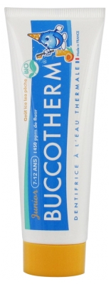 Buccotherm Tandkräm med Termalvatten Ice Tea Persika Junior 7-12 År Ekologisk 50 ml