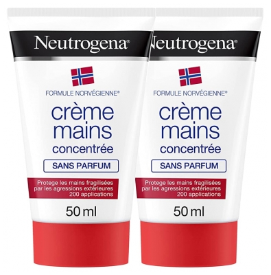 Neutrogena Crème Mains Concentrée Sans Parfum Lot de 2 x 50 ml