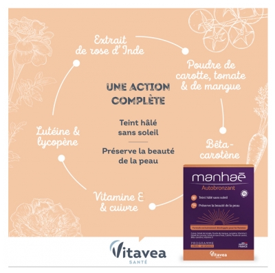 Vitavea Manhaé Autobronzant 60 Gélules
