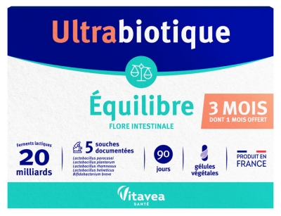 Vitavea Ultrabiotique Équilibre 90 Gélules Végétales (dont 30 Offertes)