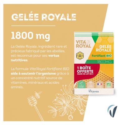 Vitavea Vita'Royal Gelée Royale Bio 1800 mg Lot de 3 x 10 Ampoules