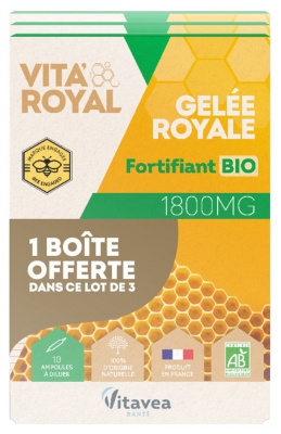 Vitavea Vita'Royal Royal Jelly Organic 1800 mg Opakowanie 3 x 10 Fiolek