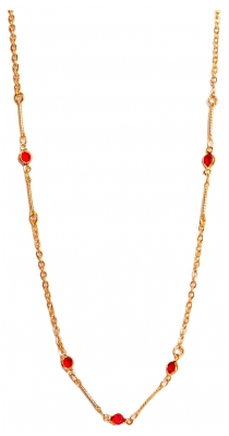 Pharma Bijoux Hypoallergenic Gold-Plated Red Crystal Necklace 41/47 cm