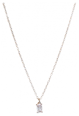 Pharma Bijoux Náhrdelník s bílým krystalem, hypoalergenní, 36/42 cm