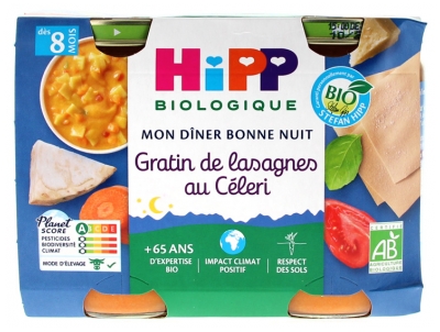 HiPP My Good Night Dinner Celery Lasagne Gratin From 8 Months Organic 2 Pots