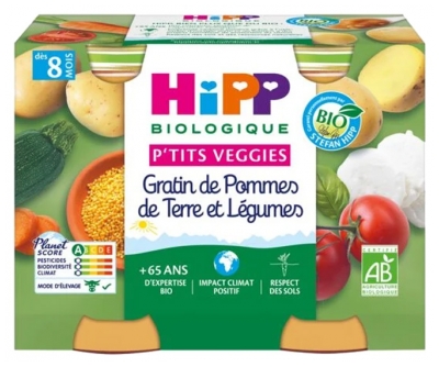 HiPP Gemüse Kartoffel-Gemüse-Gratin aus 8 Monaten Bio 2 Gläser