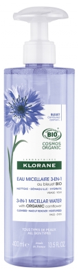 Klorane 3in1 Acqua Micellare Biologica di Fiordaliso 400 ml