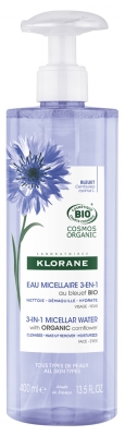 Klorane Mizellenwasser 3in1 mit Bio Kornblume 400 ml