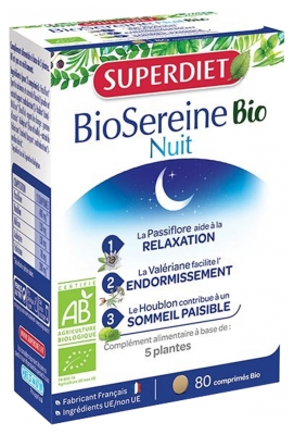 Superdiet BioSereine Nuit Bio 80 Comprimés