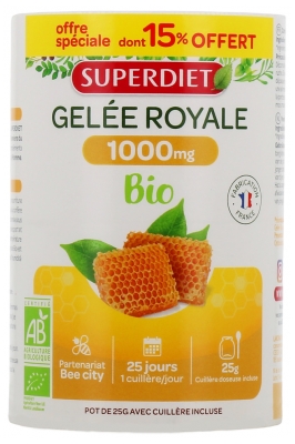 Superdiet Organic Royal Jelly 25g with 15% Free