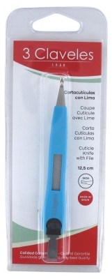 3 Claveles Cuticle Cutter With File - Colour: Oriental Blue