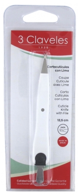 3 Claveles Cuticle Cutter con Lima - Colore: Bianco