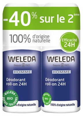 Weleda Desodorante Hombre Roll-on 24H Lote de 2 x 50 ml