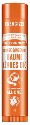 Dr Bronner's Baume Lèvres Bio 4 g - Parfum : Orange-Gingembre