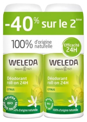 Weleda Desodorizante de Cítricos Roll-on 24H Pack de 2 x 50 ml