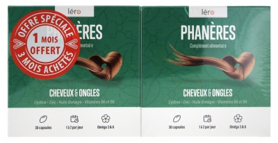 Léro Phanères Cheveux et Ongles 90 Capsules + 30 Capsules Offertes