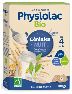 Physiolac Bio Céréales Nuit Dès 4 Mois 200 g