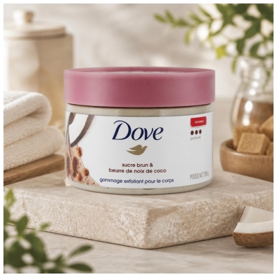 Dove Exfoliante Corporal Profundo Azúcar Moreno y Manteca de Coco 298 g