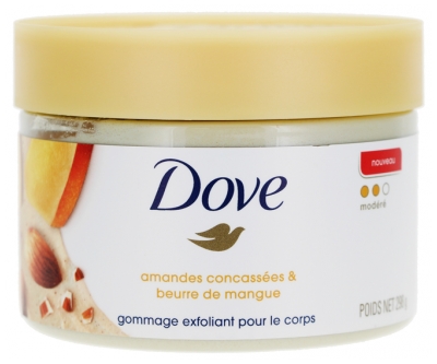 Dove Exfoliante Corporal Moderado Almendras Molidas y Manteca de Mango 298 g