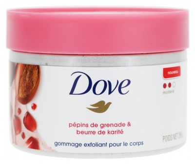 Dove Mäßiges Körperpeeling Granatapfelkerne und Sheabutter 298 g