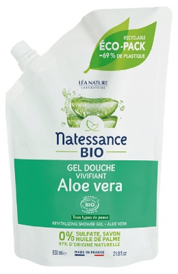 Natessance Vitalizing Aloe Vera Organic Shower Gel Refill 650 ml