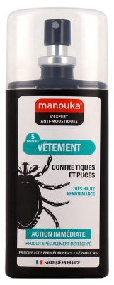 Manouka Kleiderspray Gegen Zecken und Flöhe 75 ml