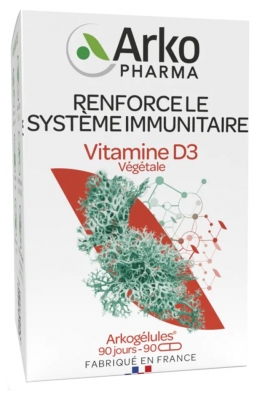 Arkopharma Arkogélules D3-vitamiini Kasviperäinen 90 Kapselia