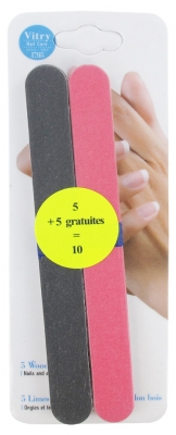 Vitry 10 Nagelfeilen auf Holz 18 cm - Farbe: Schwarz und Rot