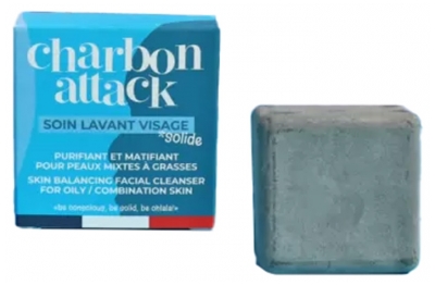 Lamazuna Charbon Attack Soin Lavant Visage Solide Charbon Attack 28 ml