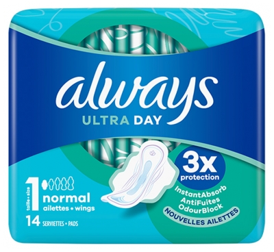 Always Ultra Day 14 Ręczniki Higieniczne Rozmiar 1