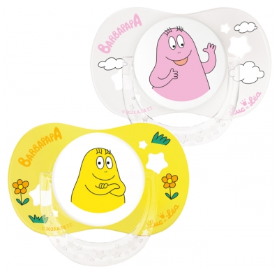 Luc et Léa 2 Soothers with Ring 6-18 Months Limited Edition Barbapapa