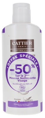 Cattier Mousse Nettoyante Visage Bio Lot de 2 x 150 ml