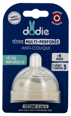 Dodie Multi-Perforated Anti-Colic Teat Rapid Flow 6 Months and +