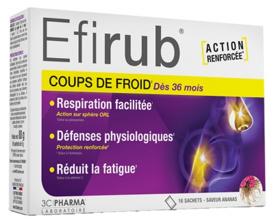 3C Pharma Efirub Colds Pineapple Flavour 16 Sachets