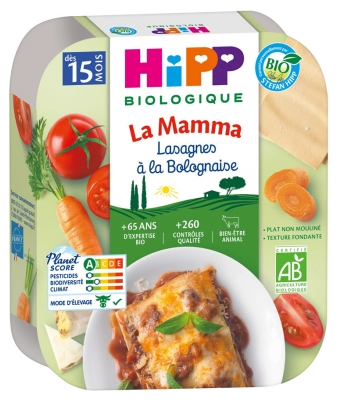 HiPP La Mamma Lasagnes à la Bolognaise dès 15 Mois Bio 250 g