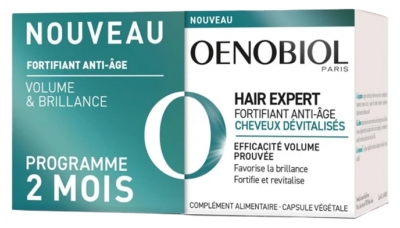 Oenobiol Hair Expert Wzmacniający Zestaw Przeciwstarzeniowy do Włosów Zdewitalizowanych 2 x 30 Kapsułek