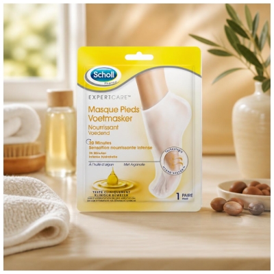 Scholl Expertcare Masque Pieds Nourrissant à l'Huile d'Argan 1 Paire