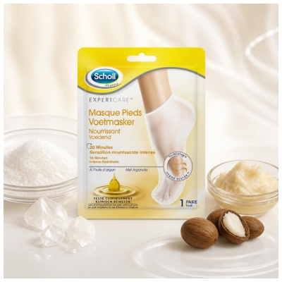 Scholl Expertcare Masque Pieds Nourrissant à l'Huile d'Argan 1 Paire