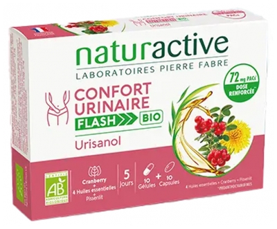 Naturactive Urisanol Confort Urinaire Flash Bio 10 Gélules + 10 Capsules